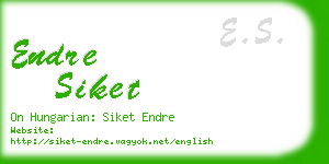 endre siket business card